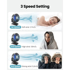 Gaiatop Portable Clip On Fan, Mini Personal Rechargeable Fan Black Blue | Battery Operated, Small 3 Speed Quiet 360° Rotate, Cooling For Desk Table Home Office Stroller Camping Women Gifts