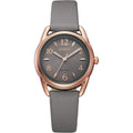 Citizen Women'S Eco-Drive Dress Classic Watch In Rose-Tone Stainless Steel With Grey Leather Strap, Grey Dial (Model: Fe1218-05H)
