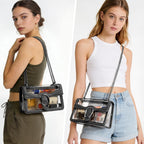Joryin Women'S Stadium Approved Crossbody Bag For Women, Small Clear Bag Shoudler Purse With Chain Strap