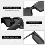 Cool Square Frame Sunglasses for Women Men Trendy Chunky Rectangle Sun Glasses Black Shades UV400 Protection Black and Gray