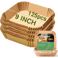 Large Air Fryer Disposable Paper Liners Square 9 Inch, 125 Pcs Parchment Paper Liner For 5-8Qt Air Fryer, Oil-Proof, Water-Proof, Parchment Baking Paper For Baking Roasting Microwave