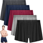 Igolumon Mens Underwear Boxer Shorts 5 Pack Bamboo Rayon Boxers For Men Classic Relaxed Fit Boxer Shorts With Button Fly