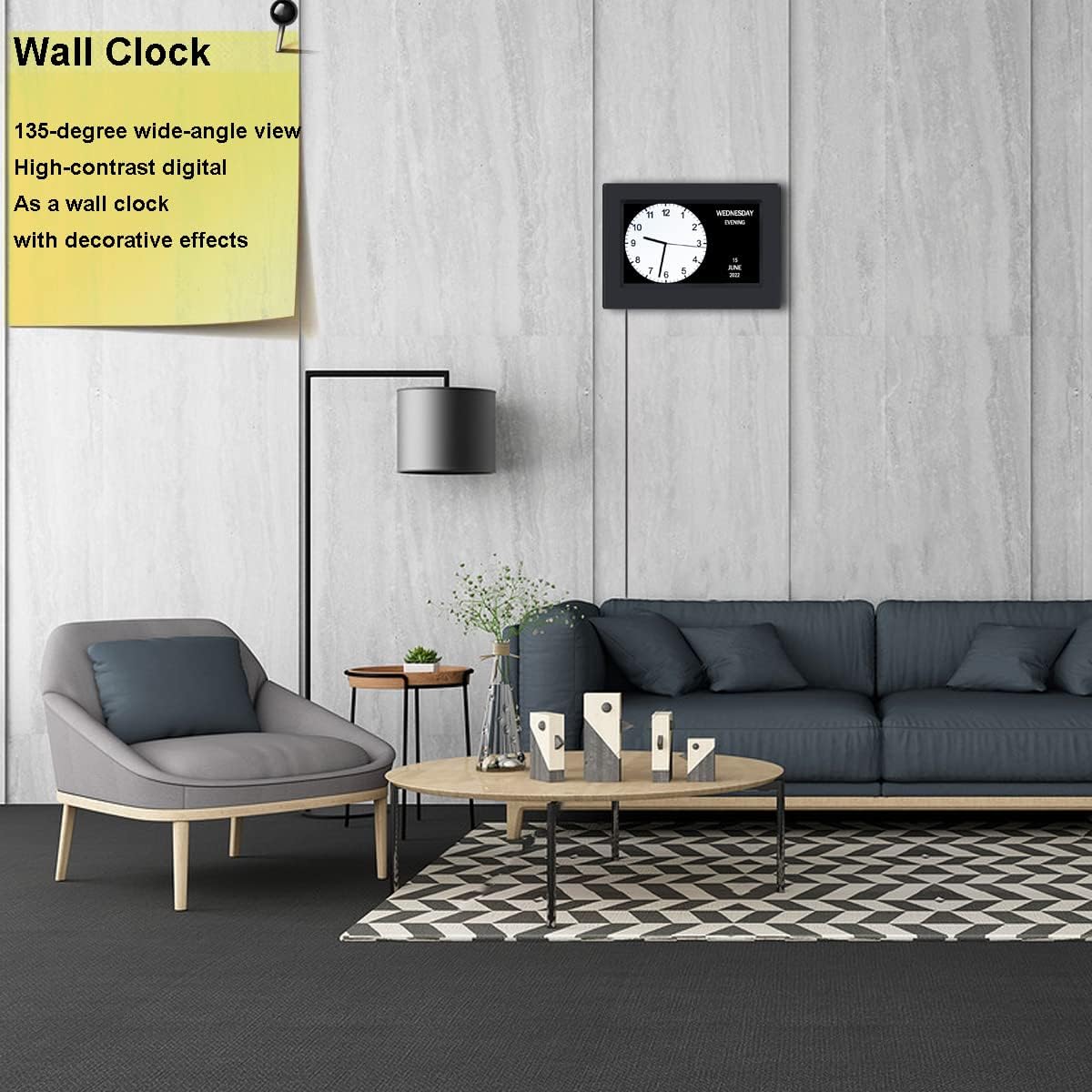 Ainftime Dst Clock With Day And Date For Elderly-3 Display Digital Calendar Alarm Day Dementia Alzheimers Clock With Extra Large Display (7In Black)