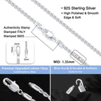Jewlpire 18K Gold Plated 925 Sterling Silver Chain Necklace for Women, 1.35mm Rope Chain Necklace for Women Men Super Shiny & Durable Women's Chains Necklaces 16 18 20 22 24 26 Inch