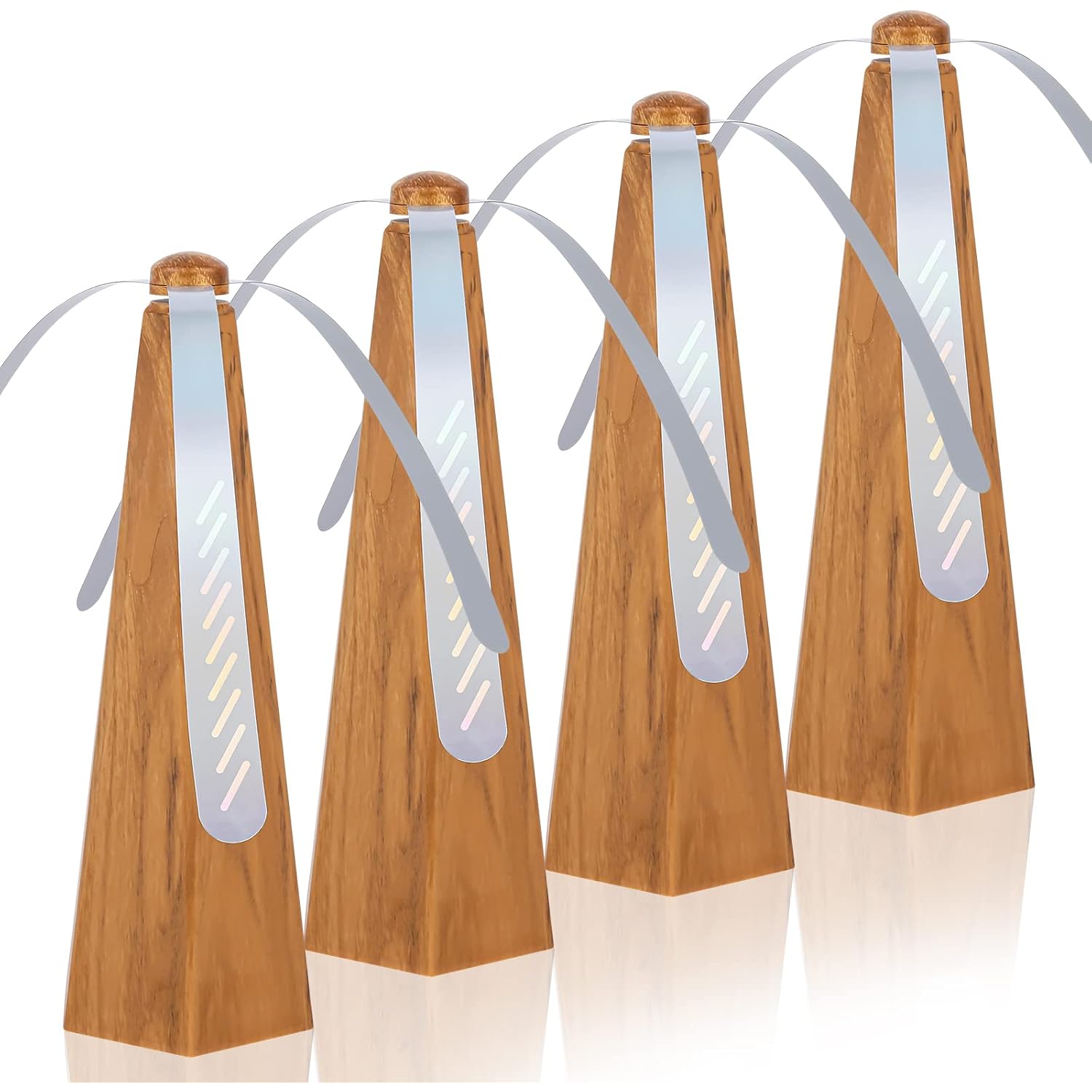 Yoiemivy Portable Fly Fans For Tables To Keep Your Food/Meal Clean For Outdoor, Indoor, Picnic, Dinner And Classroom, Wood Grain, 4 Pack