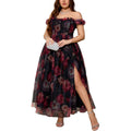 Eywol Plus Size Formal Cocktail Party Dress, Wedding Guest Evening Gown With Slit