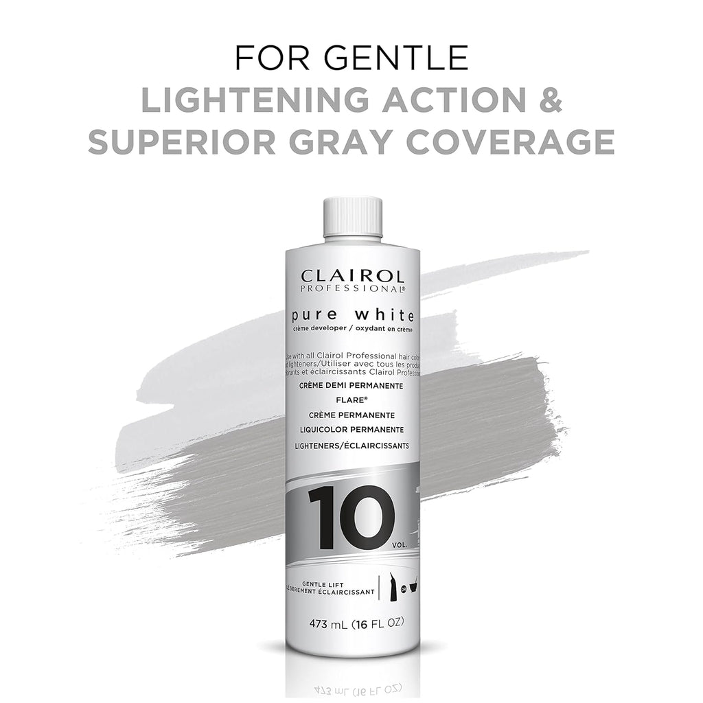 Clairol Professional Pure White 10 Volume Hair Developers for Lightening & Gray Coverage