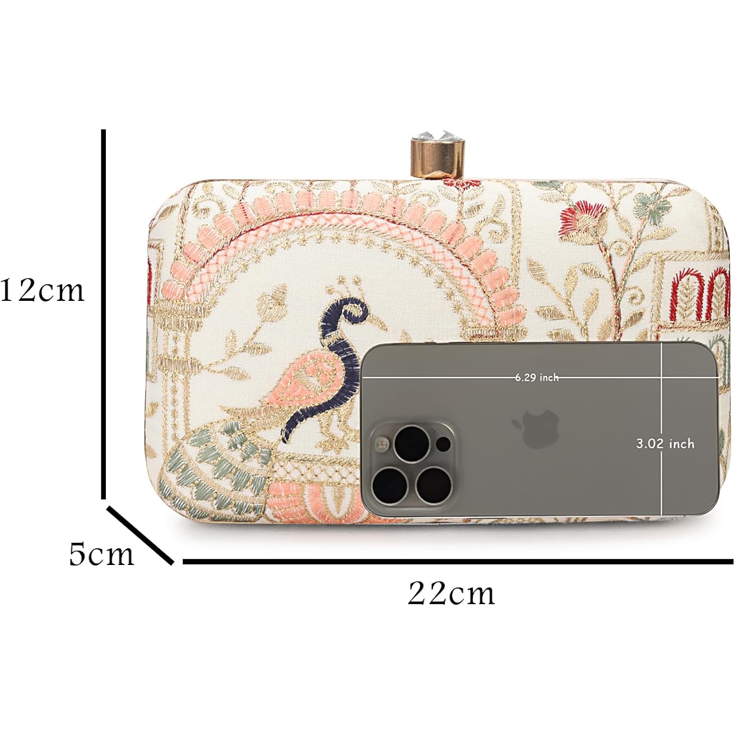 Longing To Buy Hand Crafted Designer Box Clutch - Zari Embroidery For Women