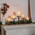 Homemory Christmas Fall Candle Holders for Pillar Candles Set of 5 (5, Black)