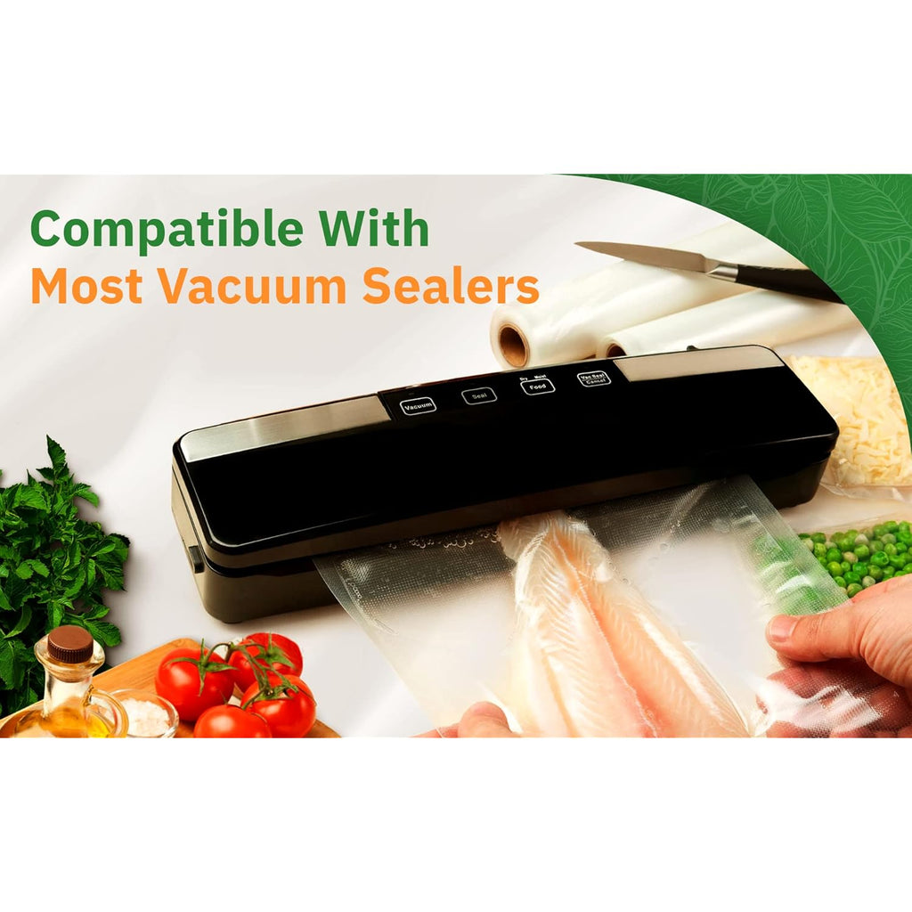 EverFresh 11" x 25' Vacuum Sealer Rolls, 4 Pack | 15% THICKER Embossing | Compatible with FoodSaver Machines, BPA Free, Commercial Grade Food Sealer Bags