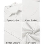 Coofandy Men'S Casual Button Down Shirts Short Sleeve Textured Summer Beach Shirt With Pocket