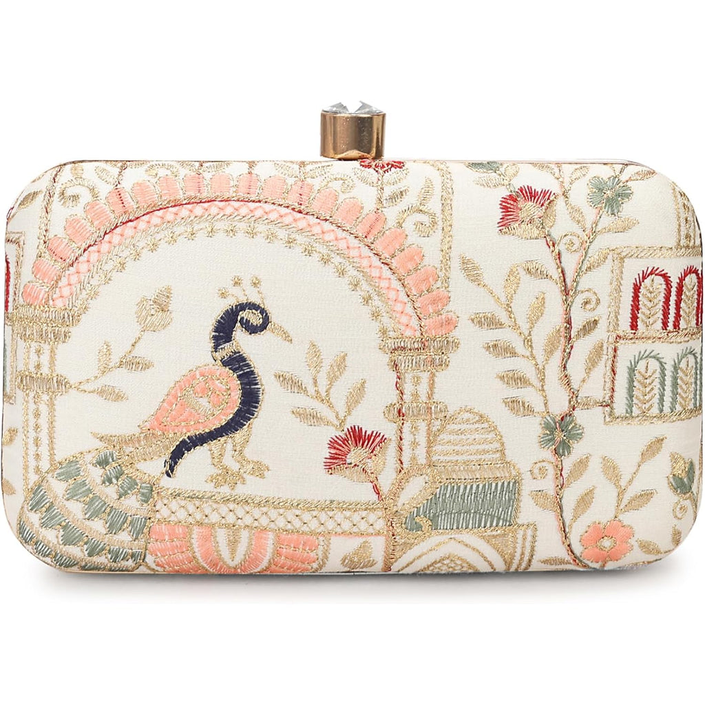 Longing To Buy Hand Crafted Designer Box Clutch - Zari Embroidery For Women
