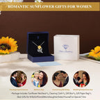 Meeshi Mothers Day Gifts for Wife - 18K Gold Plated Sunflower Necklaces for Women Gifts for Wife Birthday Anniversary, 925 Sterling Silver Women's Jewelry You Are My Sunshine Gift for Mom Daughter