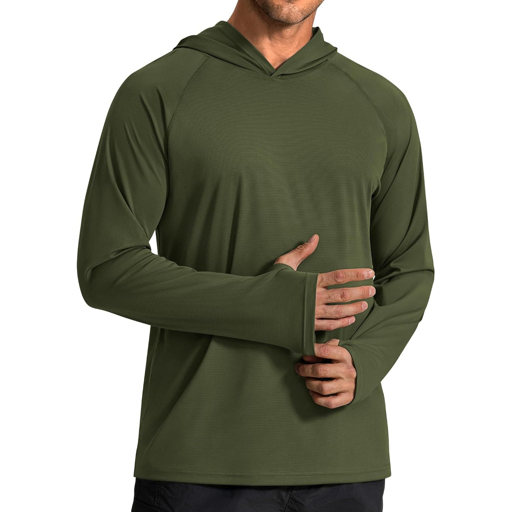 Coofandy Men'S Spf 50+ Sun Shirts Long Sleeve Rash Guard Thin Summer Hoodie Sun Protection Fishing Shirt With Thumbhole