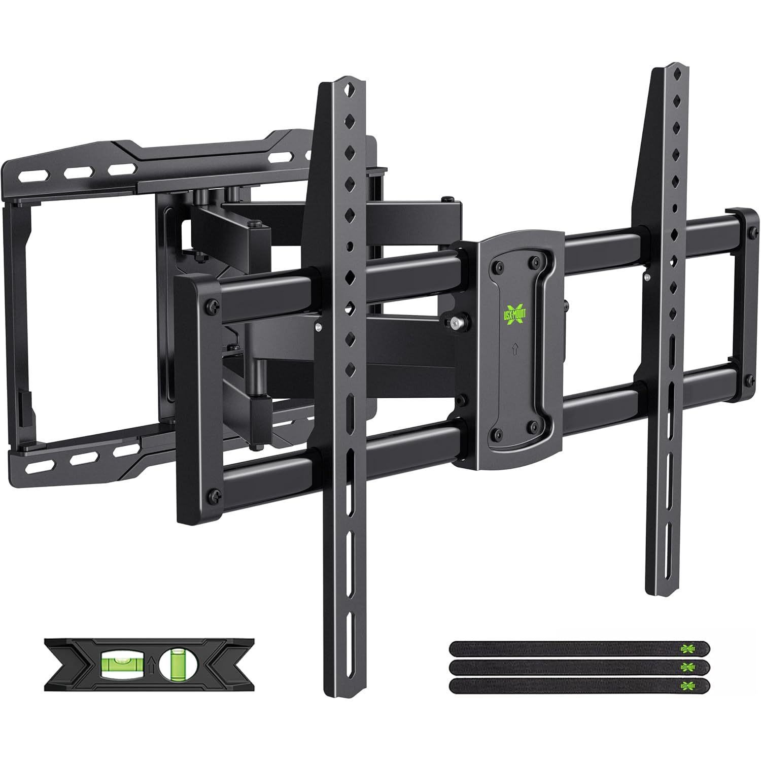 Full Motion Tv Wall Mount For 42 55 65 75 85 86 Inch, Tv Mount Swivel And Tilt,Wall Mount Bracket With Dual Articulating Arms Up To 132Lbs, Vesa 600X400Mm, Max 16" Wood Studs, Usx Mount Xml019