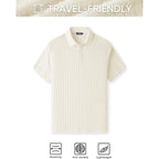 Jmierr Mens Casual Polo Shirt Summer Short Sleeve Vacation Button Beach Knit Stretchy Golf Shirts