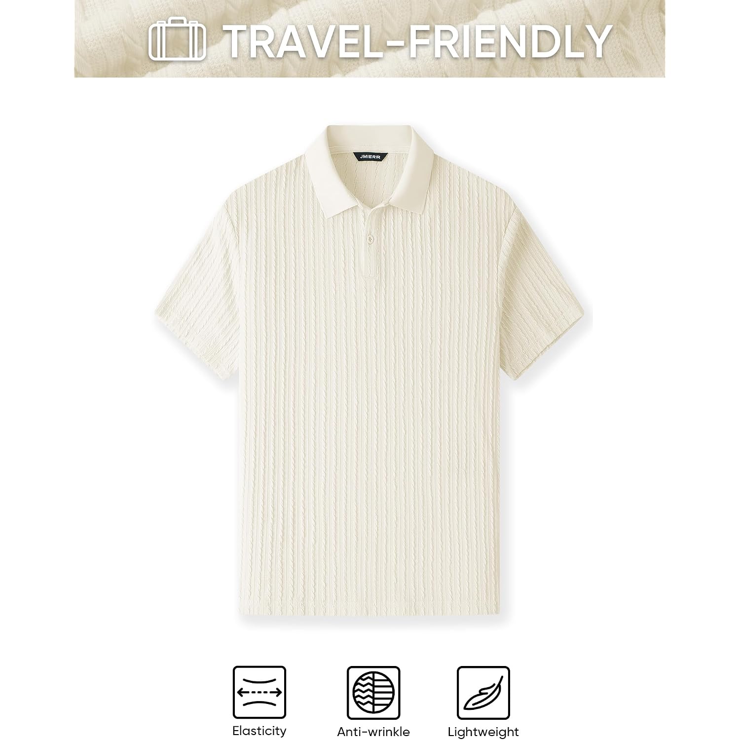 Jmierr Mens Casual Polo Shirt Summer Short Sleeve Vacation Button Beach Knit Stretchy Golf Shirts