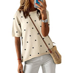 Dokotoo Womens Tops 2026 Casual Summer Crewneck Short Sleeve Striped Color Block Knit High Low Trendy Pullover Sweaters