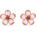 Swarovski Florere Necklace and Earrings Collection, Pink Crystals, Yellow Crystals, Gold Tone Metal Finish
