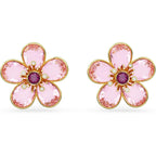 Swarovski Florere Necklace and Earrings Collection, Pink Crystals, Yellow Crystals, Gold Tone Metal Finish