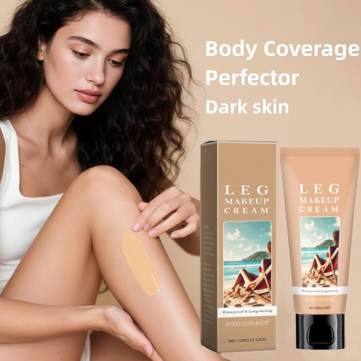 Body Coverage Perfector, Leg Makeup Cream, Waterproof Sweatproof Body Makeup Concealer, Long Lasting Foundation for Tattoo, Scar Cover Up(Natural)