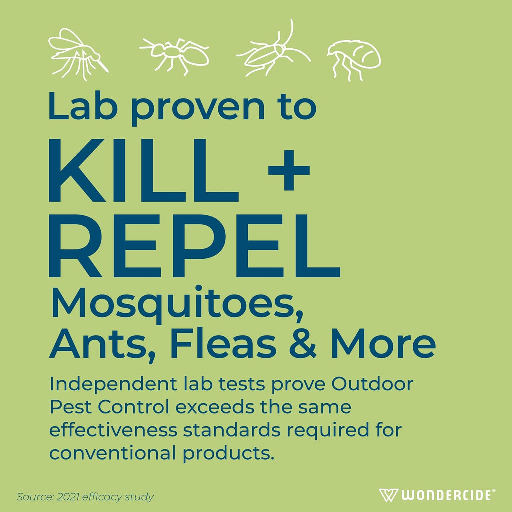 Wondercide - Outdoor Pest Control Spray With Natural Essential Oils - Mosquito, Ant, Flea, Tick, Insect Repellent, Treatment, Killer - Safe Around Pets Kids 32 Oz