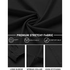 Coofandy Mens Stretch Dress Shirts Long Sleeve Button Down Shirt Regular Fit Formal Business Shirts