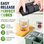 Large Ice Cube Tray For Whiskey: 2" Big Silicone Ice Tray With Lid For Whisky - 3Pack Old Fashioned Ice Cube Trays For Cocktail - Huge Square Cubed Bourbon Ice Cube Maker