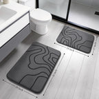 Memory Foam Bathroom Rugs Sets 2 Piece - Extra Thick Ultra Soft Absorbent Bath Mat Set, Non-Slip Machine Washable Bath Rugs For Bathroom, Tub & Shower, Home Decor (32"X20"+24"X17", Dark Grey)