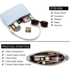 Shoulder Bag for Women Retro Vegan Leather Classic Clutch Tote HandBags Purses with Zipper Closure