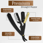 Facón Straight Razors for Men - Professional Barber Straight Edge Razor Kit with 100 Blades, Classic Stainless Steel Barbero Shaver for a Smooth & Precise Shave, Premium Barber Razor for Men's Shaving