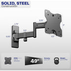 Vivo Full Motion Ultrawide Monitor Wall Mount, Fits Ultra-Wide Screens Up To 49 Inches And 44 Lbs, Tilt And Swivel Arm, Black, Mount-Vw01M