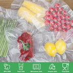 Vacuum Sealer Bags Rolls Compatible With Foodsaver 4-Pack 11" X 25' Vacuum Seal Rolls Fit Inside Machine Double-Side Embossed Bpa-Free Bags For Sous Vide Or Food Storage (Total 100 Feet)