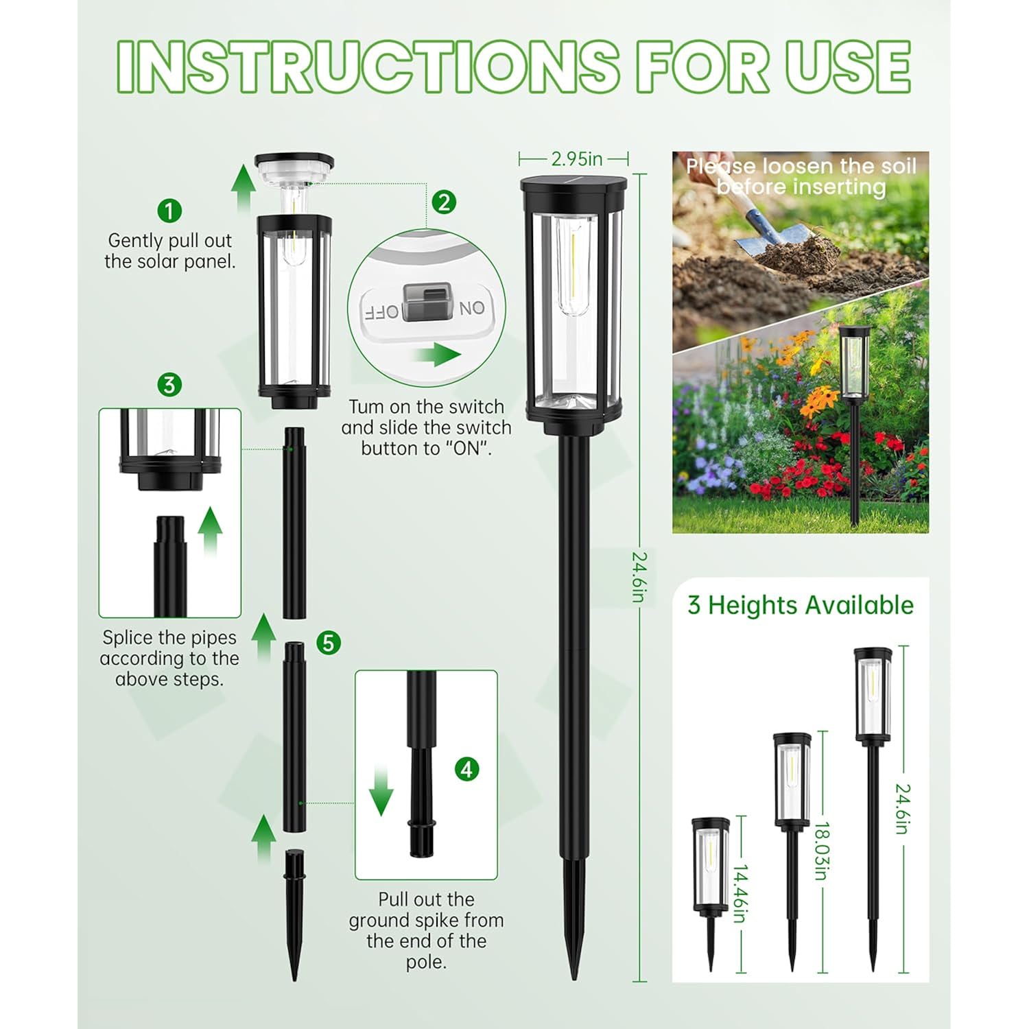 Bitpott Bright Solar Pathway Lights Outdoor, 8 Pack Solar Powered Garden Lights Waterproof Ip65, Auto On/Off Outdoor Light For Lawn Patio Walkway Driveway Decor Landscape Lighting