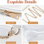 Lorbro Clear Purse for Women Stadium Approved, Clear Crossbody Bag with Zipper Closure, Transparent Purse for Concert Sports