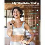 Smart Watch for Women Men Fitness: 1.85" Smart Watch with 30 Days+ Battery Life Make/Recive Call Heart Rate SpO2 Sleep Monitor 120+ Sport IP68 Waterproof Fitness Tracker Watch for iPhone Android