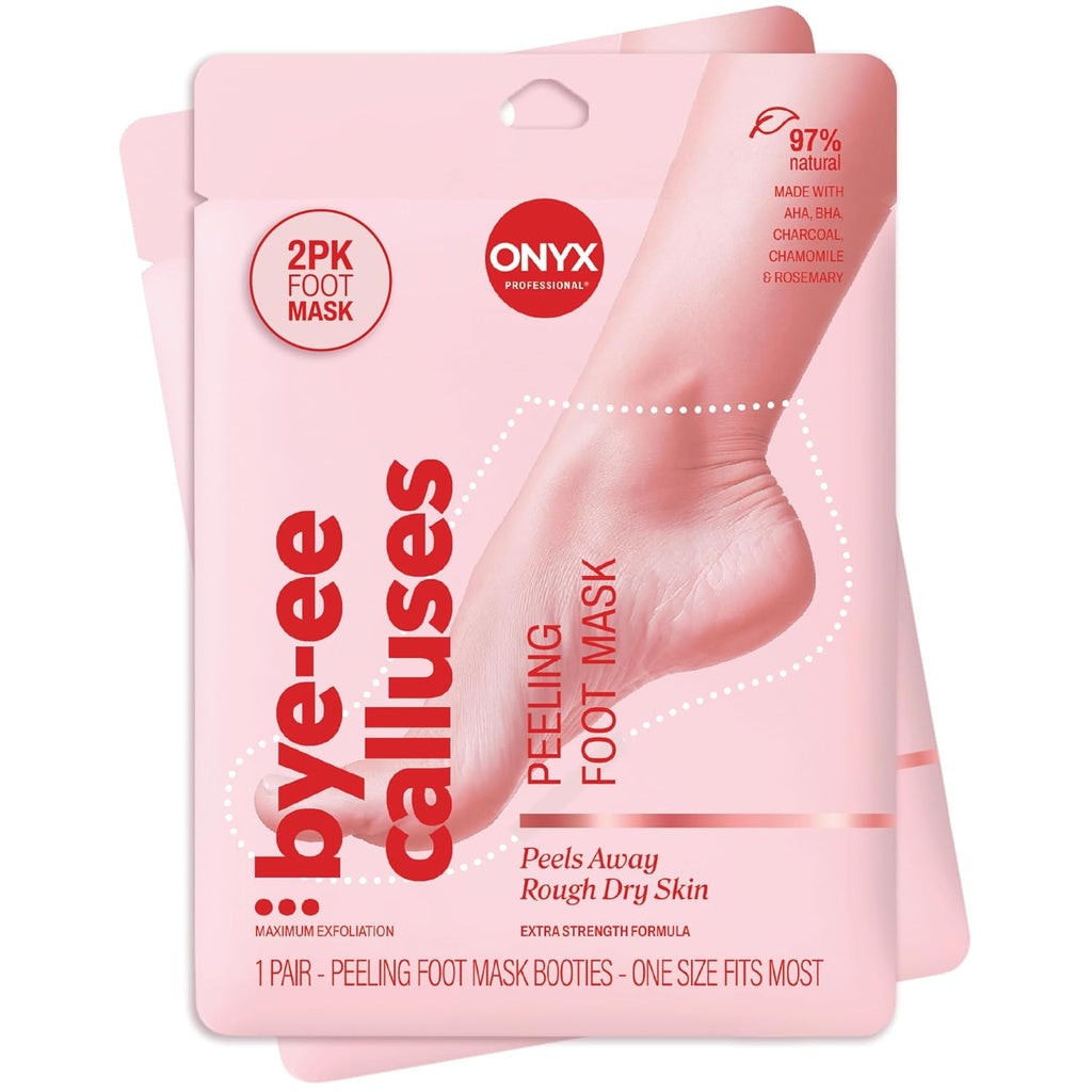 Onyx Professional Foot Peel Mask Callus Remover, 2 pack - Dead Skin Remover, Foot Exfoliator, Cracked Heel Treatment, Peeling Callus Removing Foot Mask Pedicure Kit For Smooth Soft Healthy Feet