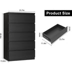 Jocoevol Black 5 Drawer Dresser For Bedroom, 15" D X 23.7" W X 40.4" H In Simply Chest Of Drawers, Wood Storage Dresser With Drawers For Living Room Hallway Entryway, Black