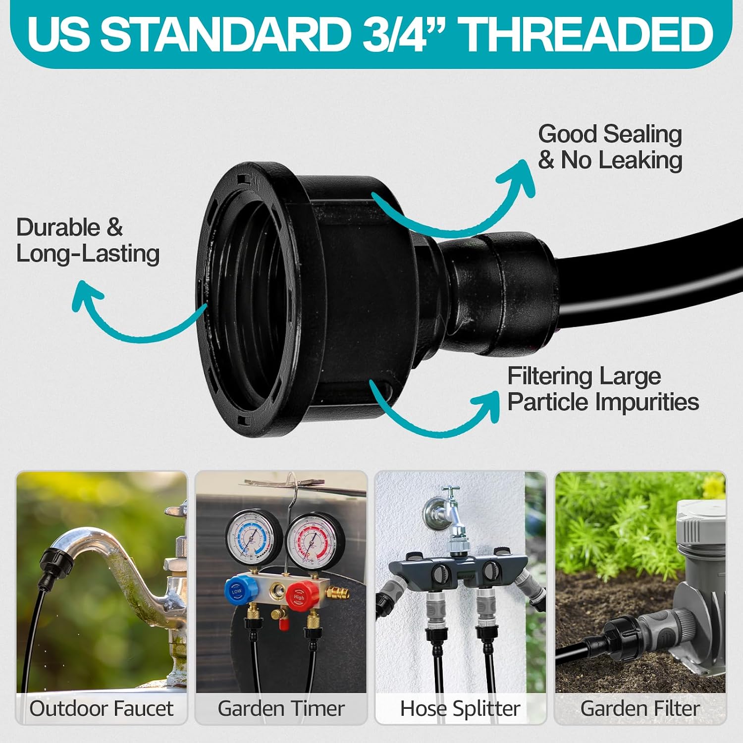 Onbrand 100Ft Misters For Outside Patio With 3/4" Adapter And 2 T-Joints | Misting System, Patio Water Misters For Cooling Outdoor, With 30 Brass Nozzles And Filter, For Greenhouse Trampoline Coop Bbq