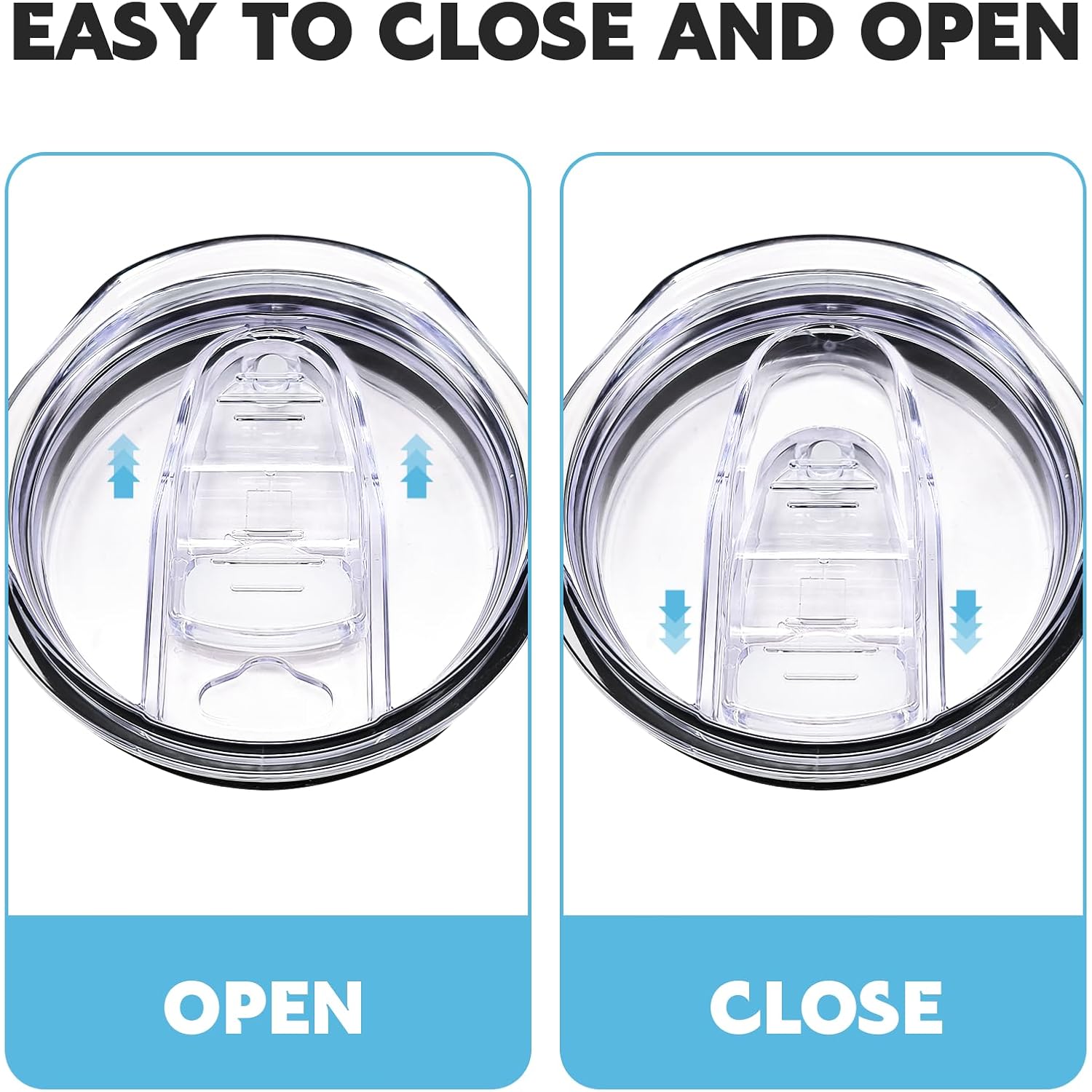 20oz Skinny Tumbler Replacement Lids 2 Pack,Spill Proof Splash Resistant Silicone Sliding Covers,Straw Friendly, BPA Free