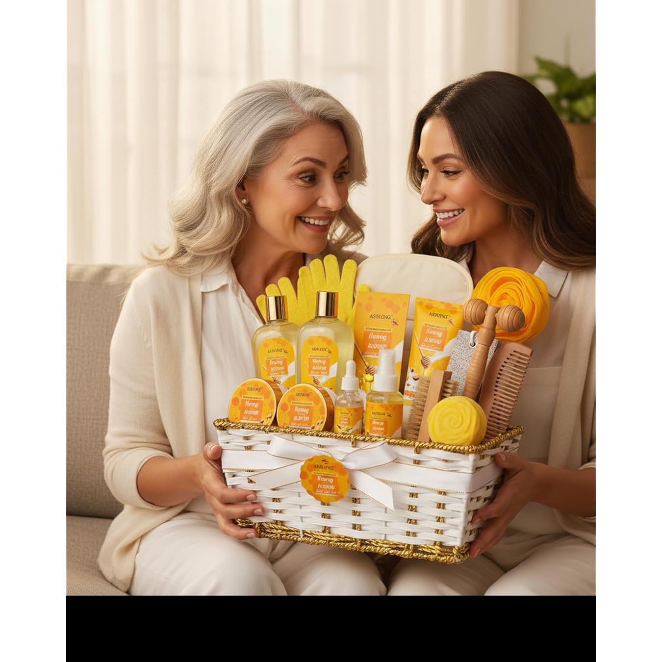 17-Piece Mothers Day Gifts For Women & Men, Almond Luxury Spa Gift Set Bath And Body Gift Basket Set Care Kit Face Skin Care Set, Bath & Body Care Set, Christmas, Valentines, Birthday, Anniversary