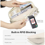 Fodoko Wristlet Wallets For Women Nylon Quilted Wallet With 4 Zippers,Travel Credit Card,Holder Cell Phone Organizer