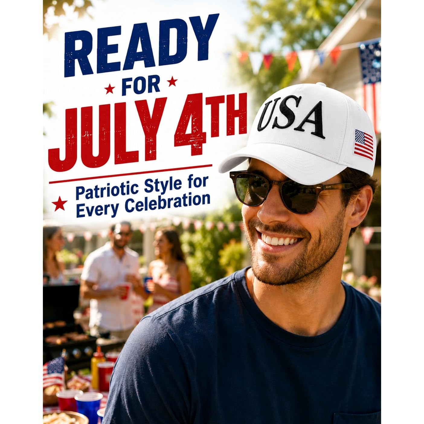 Usa Flag Hat For Men Women - 3D Embroidered Patriotic Baseball Cap, 4Th Of July, 250Th