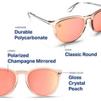 Blenders Eyewear North Park – Polarized Sunglasses – Classic Shape, Mixed Metal Frame – 100% UV Protection – For Men & Women Citrus Blast