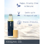 Kailuna Co. Bleu for Men Perfume Roll On with Essential and Fragrance Oils and Organic Jojoba Oil, Alcohol Free, Eau de Toilette, Made in California, 0.34 Fl Oz