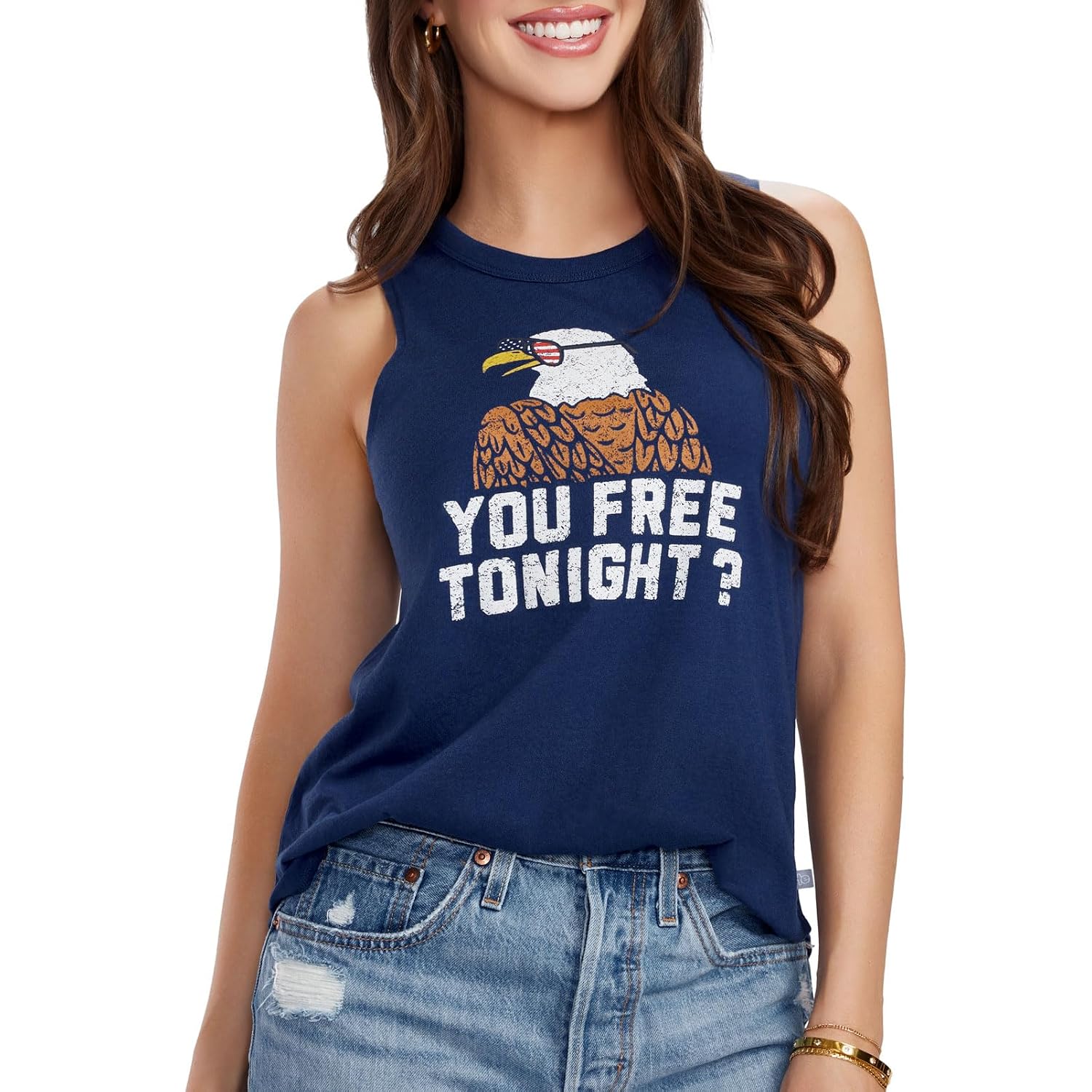 Tipsy Elves Women’s 4th of July Tank Tops Cute Patriotic American Flag Shirt Sleeveless July Fourth Outfits