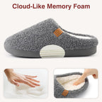 Evshine Memory Foam Fuzzy Slippers For Women Curly Fleece House Shoes Warm Indoor Outdoor Home Slip On