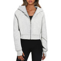 Trendy Queen Womens Zip Up Hoodies Jackets Cropped Sweatshirts Fleece Fall Outfits Casual Comfy Y2K Tops Winter Clothes 2026