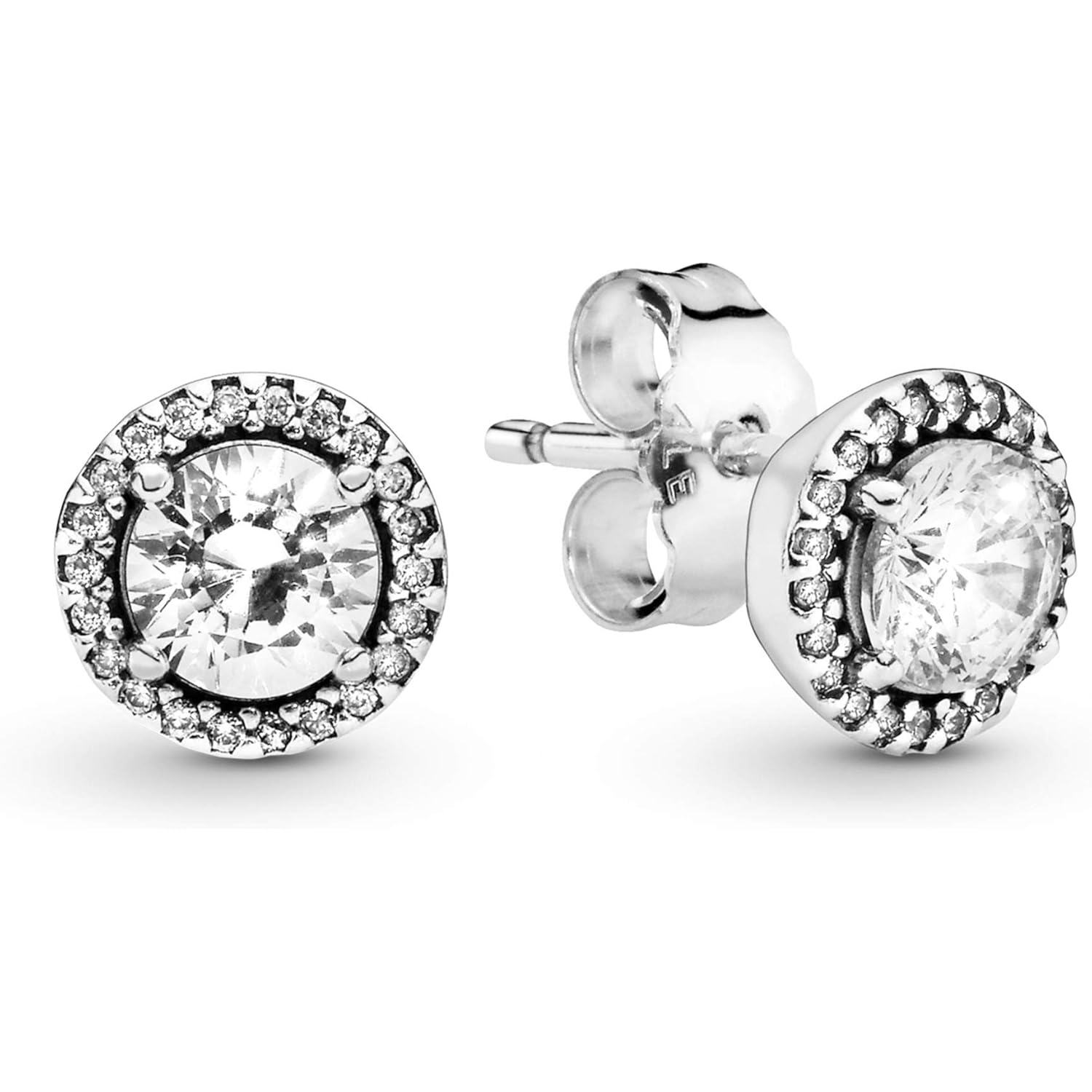 PANDORA Round Sparkle Stud Earrings - Classic Earrings for Women - Great Gift for Women - Made with Sterling Silver & Cubic Zirconia, With Gift Box