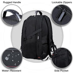 Anterk Extra Large Travel Laptop Backpack 17.3 In Carry On Backpack For Men | Travel Backpack Anti Theft Water Resistant College Bussiness Tsa Airline Approved Work Computer Backpack, Black